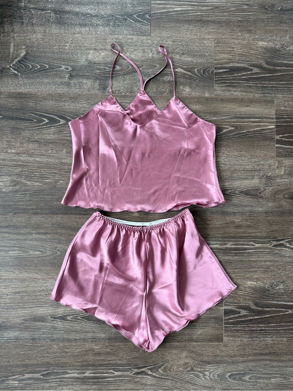 Silky Dusty Rose Camisole & Short Sleep Set
